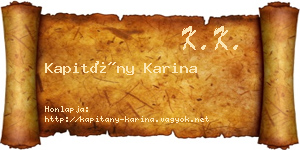 Kapitány Karina névjegykártya